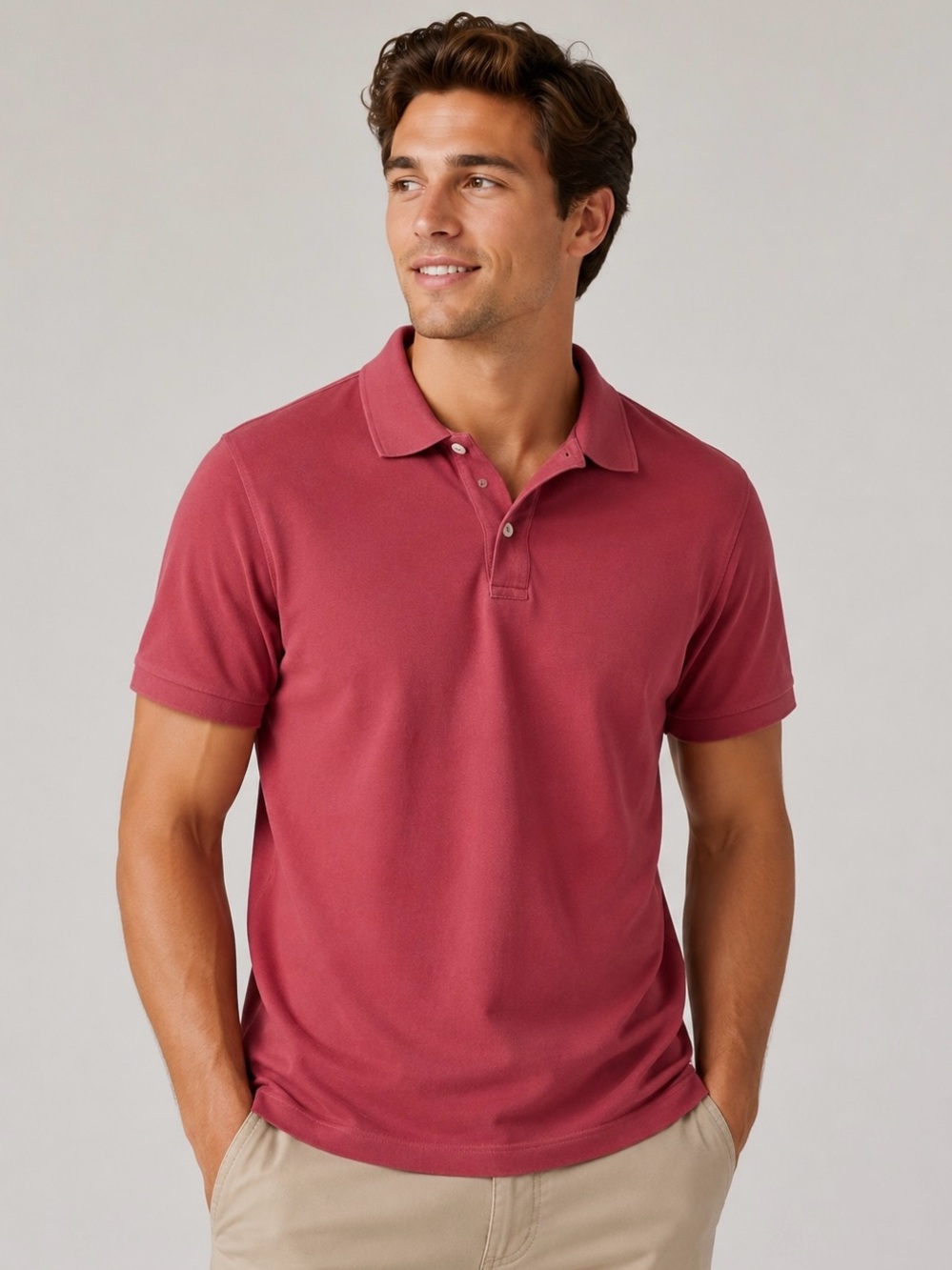 J.Crew Flex Pique Polo Shirt Men’s Large Pink Salmon Short Sleeve Preppy Golf